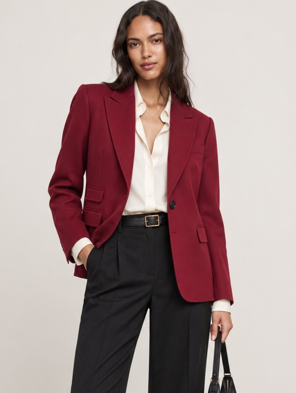 Banana Republic Fabbrica Alta Marzotto 100% Wool Malbec Red Blazer Petite 0